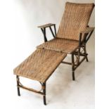 SUN LOUNGER, 1930's German Bauhaus rattan after a design by Erich Dieckmann.