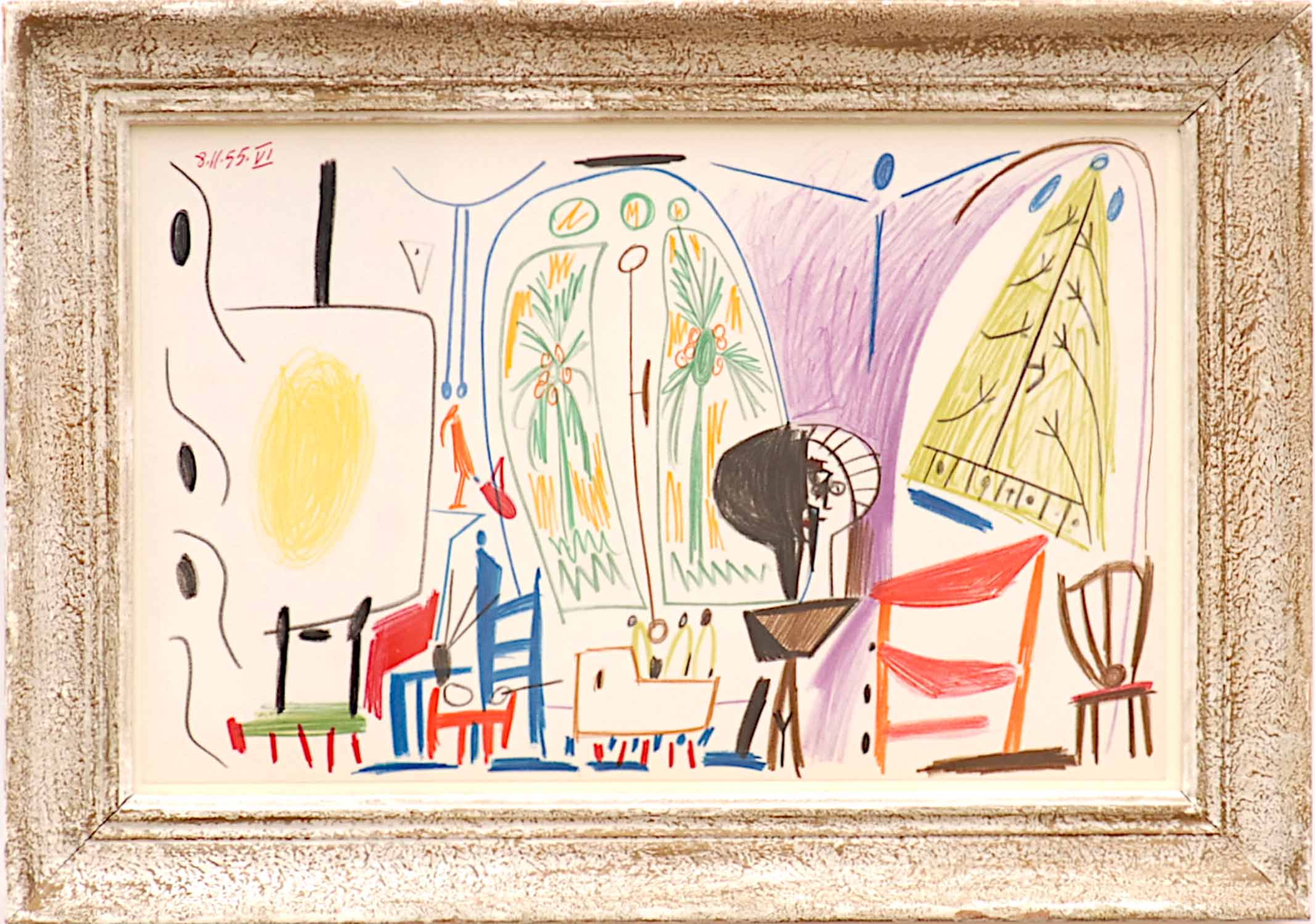 PABLO PICASSO, lithograph, studio Californie suite, 26cm x 42cm.