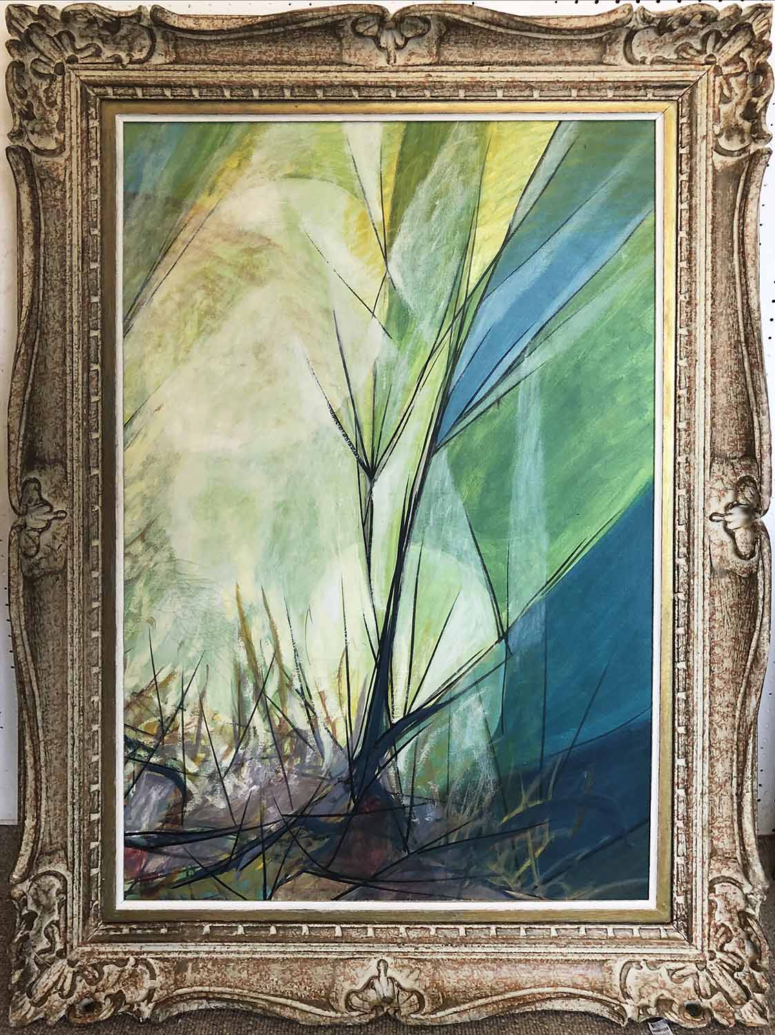 MANNER OF GRAEME SUTHERLAND, 'Grass' oil on canvas 73cm x 49cm, framed.
