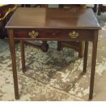 WRITING TABLE, George III mahogany with frieze drawer, 73cm H x 76cm x 50cm.