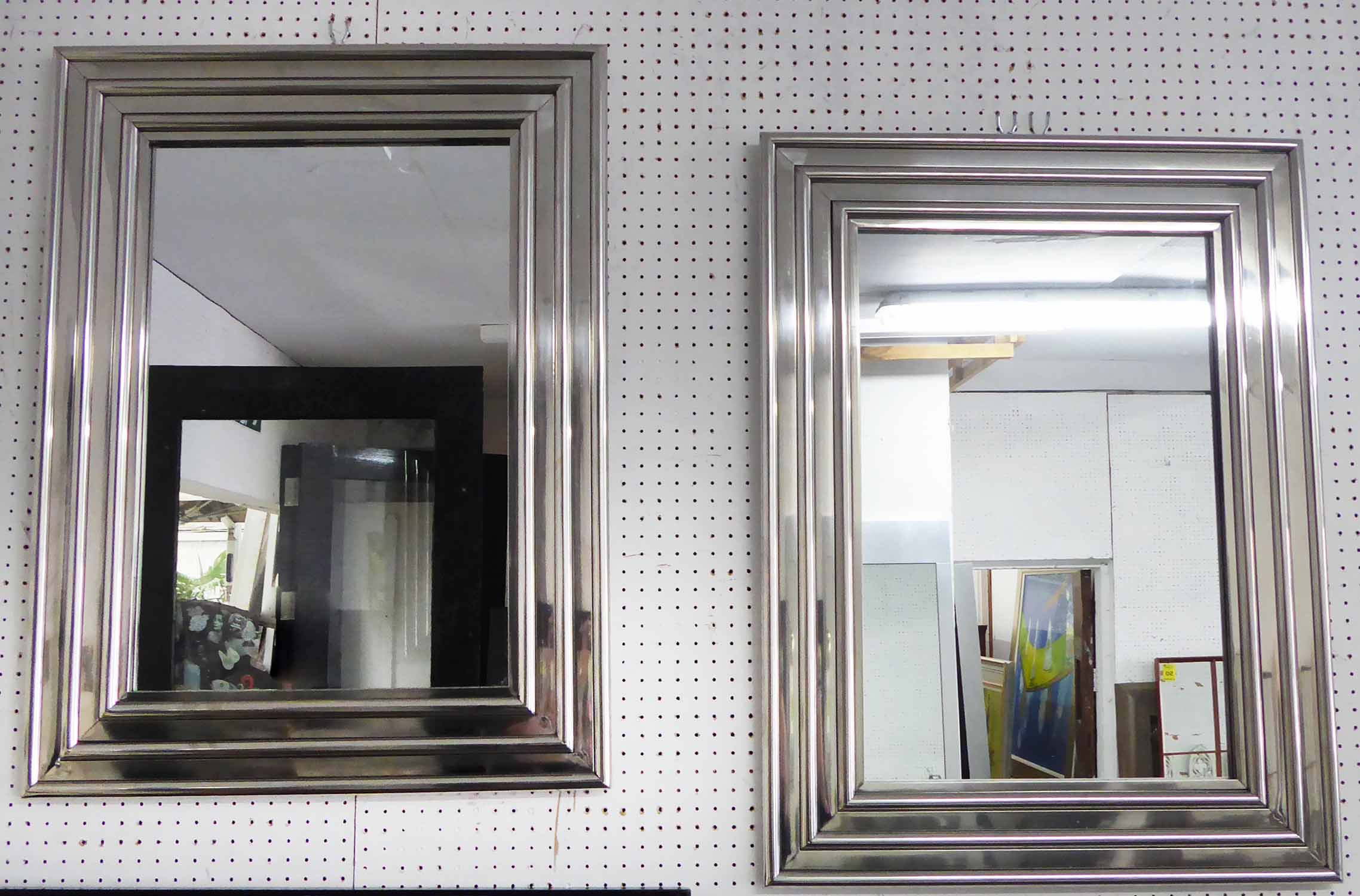 WALL MIRRORS, a pair, French Art Deco style, 80cm x 60cm.