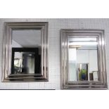 WALL MIRRORS, a pair, French Art Deco style, 80cm x 60cm.