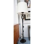 FLOOR LAMP, contemporary bronzed finish, with shade, 186cm H.