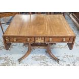 SOFA TABLE, Regency mahogany with inlaid detail,