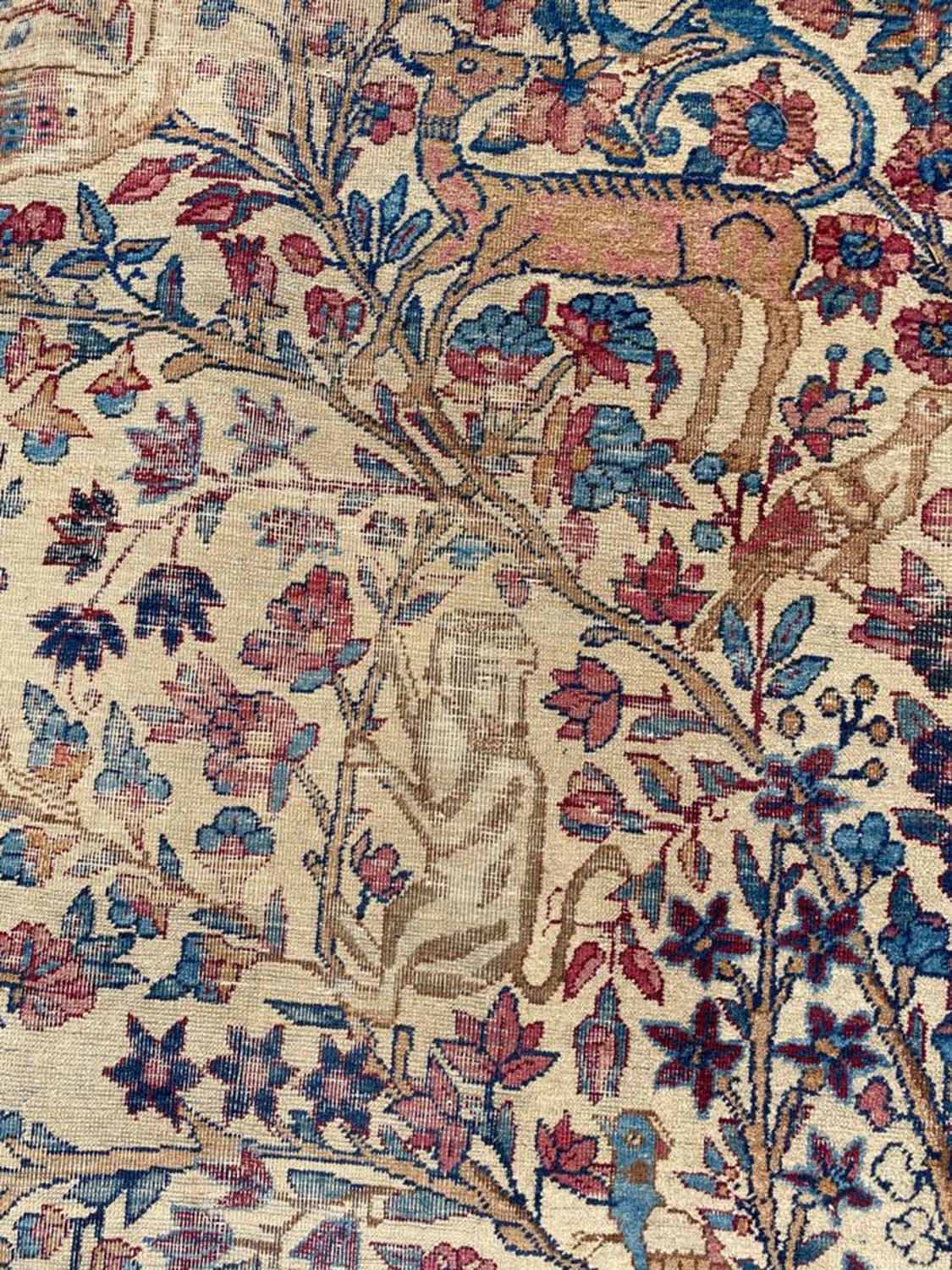 ANTIQUE KIRMAN LAVER CARPET, 400cm x 320cm, - Image 6 of 7