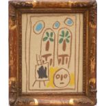 PABLO PICASSO, 'Couverture on linen', studio Californie suite, 24cm x 18cm.