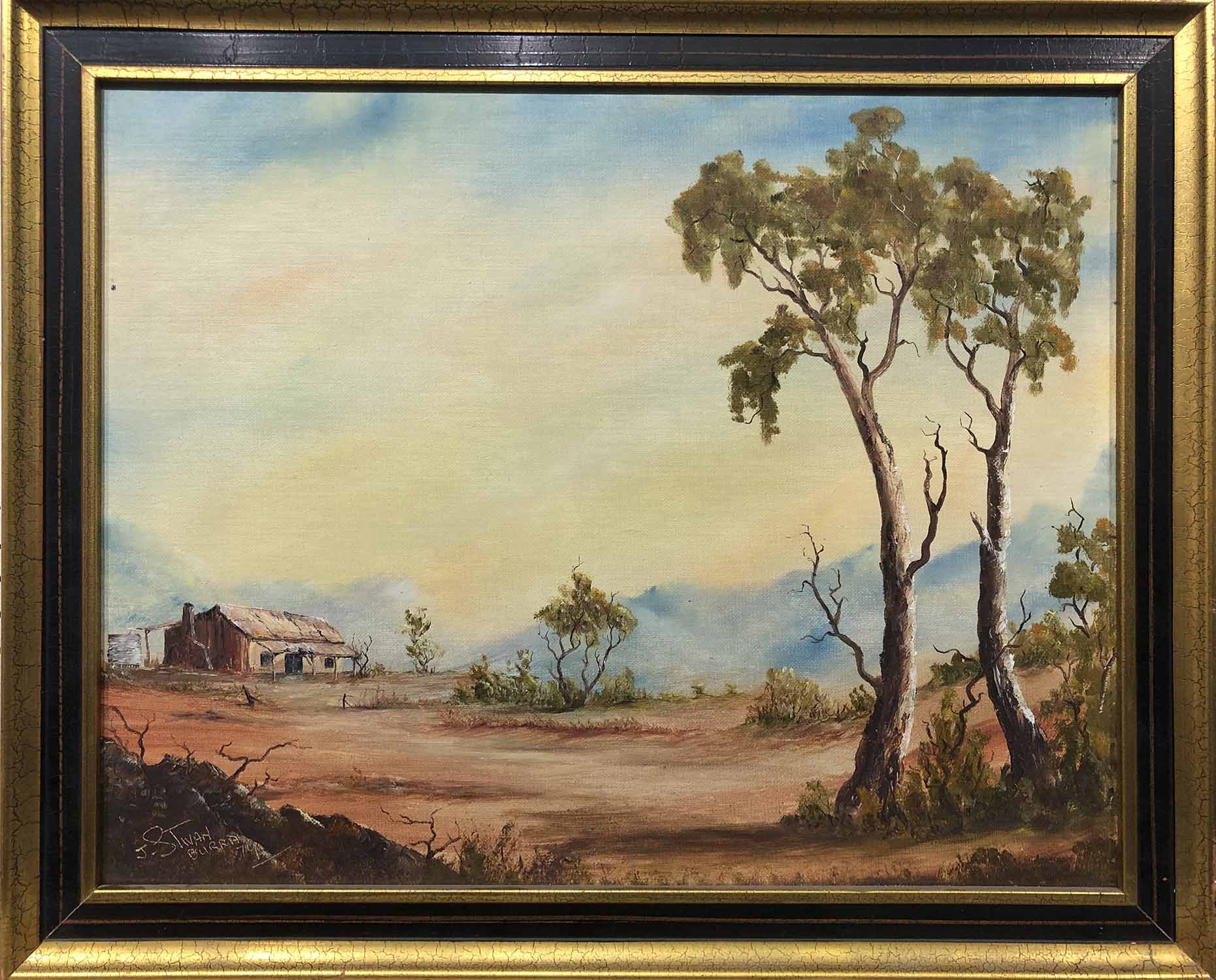 J STIVAN, 'Landscapes Burra Australia', oil on board 39cm x 49cm, a pair, signed and dated 79, - Image 2 of 6
