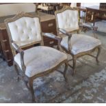 FAUTEUILS, a pair,