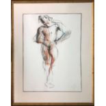 GEOFFREY LAWRENCE (USA), 'Nude study', watercolour and crayon 84cm x 60cm, signed and dated 91,