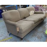GEORGE SMITH SOFA, three seater in the Howard style, 127cm x 100cm x 87cm.