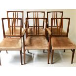 GORDON RUSSELL DINING CHAIRS, a set of six, mid 20th century rosewood, including two carvers,