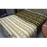 VERSACE HOME BAROQUE COMFORTER BLANKET, bianco and oro colours, 270cm x 270cm.