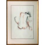 GEOFFREY LAWRENCE (USA), 'Nude study', watercolour and crayon 84cm x 60cm, signed and dated 91,