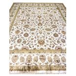 FINE PART SILK SAFAVID DESIGN CARPET, 330cm x 240cm, all over palmette and vine design.