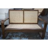 COLONIAL STYLE LOUNGE SET, colonial style hardwood and rattan, 131cm W,