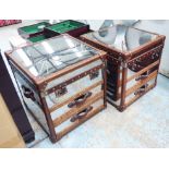 ANDREW MARTIN LIVINGSTONE STEAMER TRUNKS, a pair, 58cm x 58cm x 61cm.