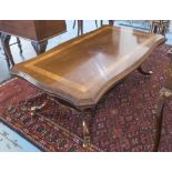 LOW TABLE, Regency style mahogany with inlaid detail, 120cm W x 70cm D x 46cm H.