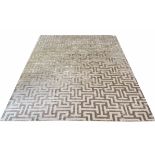 CONTEMPORARY ART DECO DESIGN SILK CARPET, 300cm x 250cm, geometric gold field.