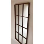 WALL MIRROR, French provincial style rectangular teak framed, pane form, 160cm x 73cm.