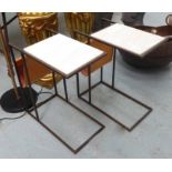SIDE TABLES, a pair, 1960's French inspired, with magazine holder, 51cm x 28cm x 57cm.