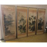 CHINESE SCHOOL, 'The Four Seasons', a set of four, ink and watercolour, 155cm x 54cm each, framed.