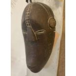 AFRICAN MASK, Ghana, carved wood, 39cm H.