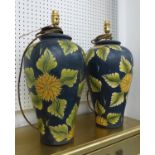 THE LAMP WORKSHOP TABLE LAMPS, a pair, floral design, 50cm H.