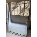 VENETIAN WALL MIRROR, late 19th/early 20th century with etched marginal plates, 122cm x 185cm H.