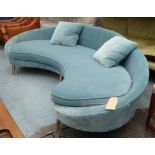 GRAHAM & GREEN TIFFANY COLLECTION SOFA, blue velvet upholstered, 255cm W x 129cm D x 73cm H overall,