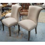 COACH HOUSE DINING CHAIRS, a set of six with studded detail and lion ring handle detail to back,