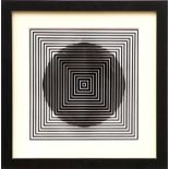 VICTOR VASARELY, target, Mylar, 22cm x 22cm.