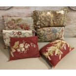 CUSHIONS, various to include 18th century Aubusson examples.