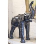 MODEL ELEPHANT, black leather, 70cm H x 56cm.