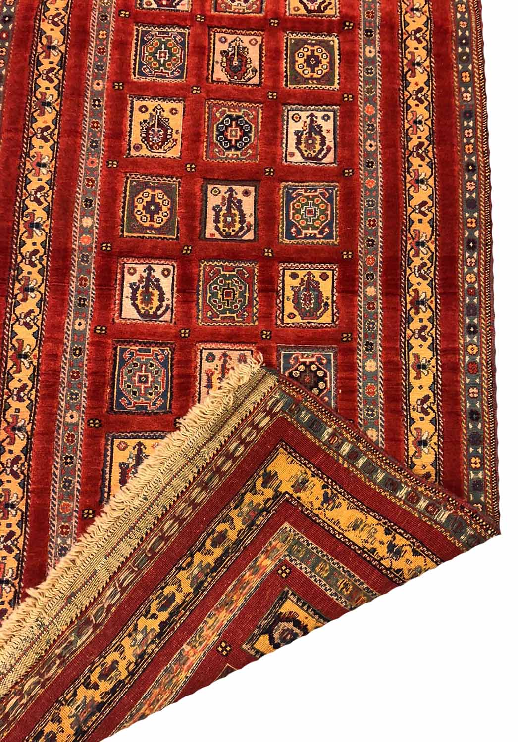 FINE PERSIAN QASHQAI RUNNER, 308cm x 84cm, repeat square medallions within matching borders. - Image 4 of 4