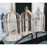 CAGE LANTERNS, a set of three, aged finish, 56cm H.