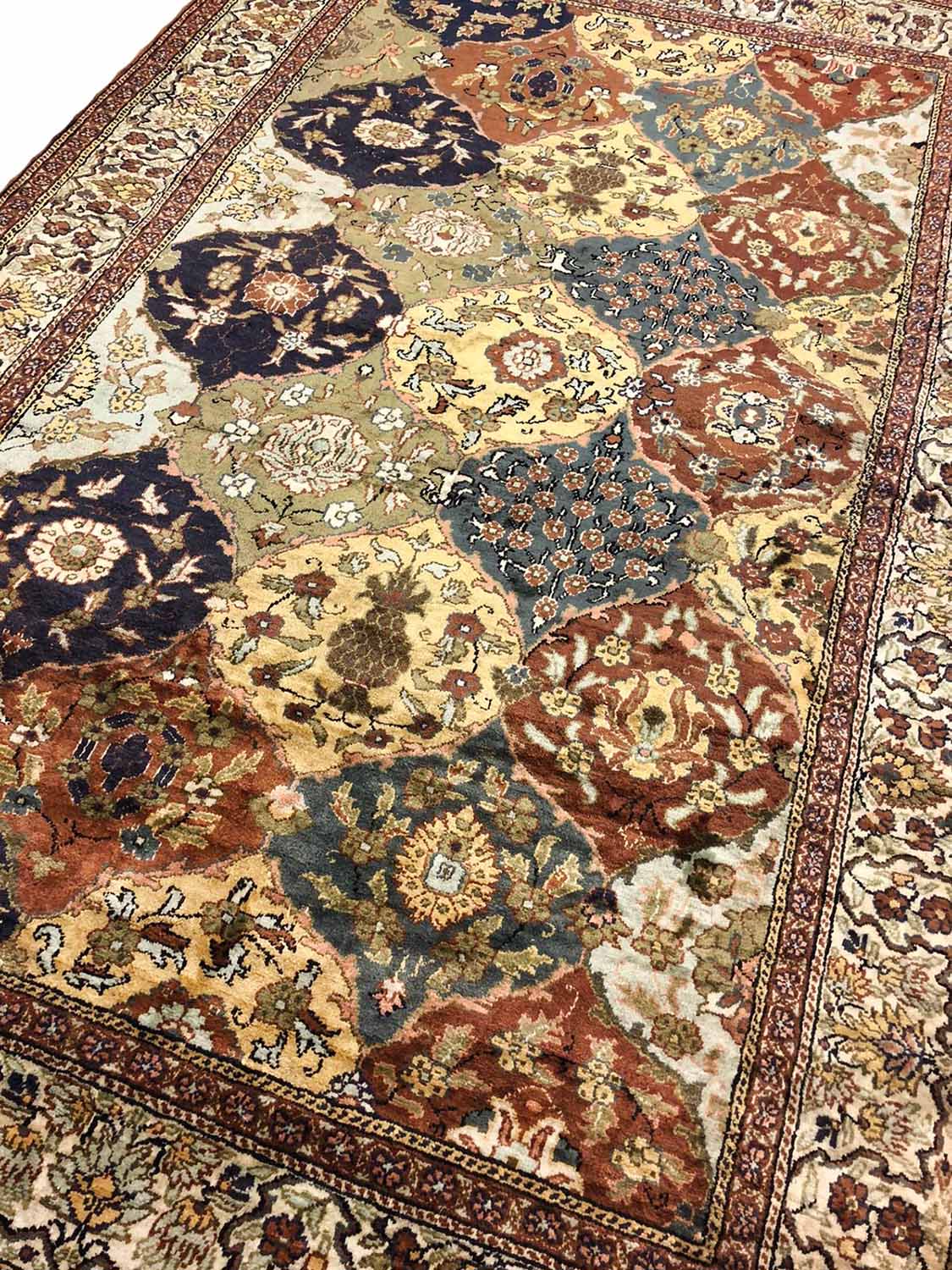 FINE TURKISH PENDERMA SILK RUG, 232cm x 155cm. - Image 2 of 3