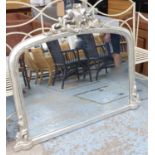 OVERMANTLE WALL MIRROR, Victorian style, silvered frame, 125cm W x 98cm H.