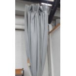 CURTAINS, a pair, contemporary, grey fabric, 300cm Drop x 85cm gathered, lined and interlined.