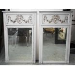 TRUMEAU MIRRORS, a pair, Louis XVI style,