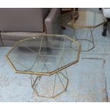 SIDE TABLES, a pair, 1970's Italian style, 46cm H x 66cm.