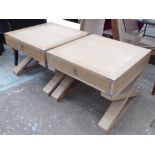 LOW SIDE TABLES, a pair to match previous lot, 65cm W x 65cm D x 51cm H.