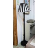 FLOOR LAMP, contemporary flocked design with black and white pleated shade, 165cm H approx.