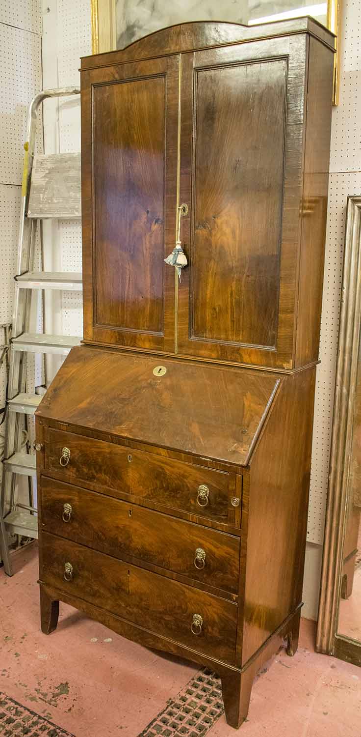 BUREAU CABINET, George III mahogany,