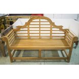 LUTYENS STYLE GARDEN BENCH, hardwood, 166cm W.