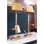 TABLE LAMPS, a pair, 1960's French style, gilt finish, 60cm H.