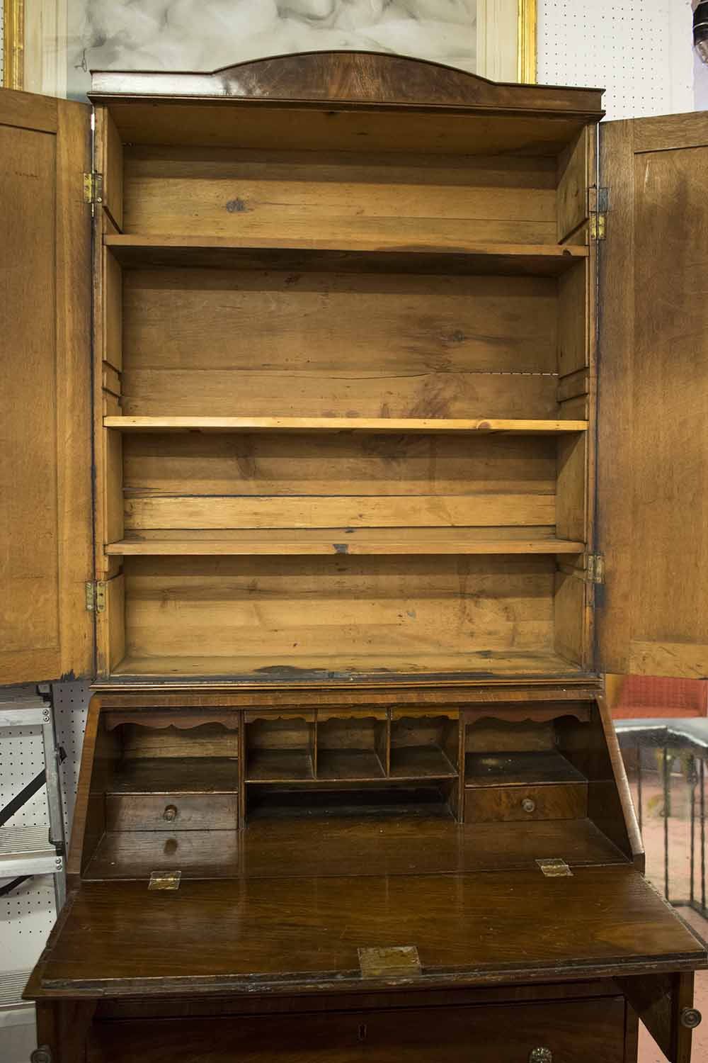 BUREAU CABINET, George III mahogany, - Image 2 of 2