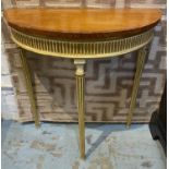 DEMI LUNE SIDE TABLE, George III and later satinwood, tulipwood,