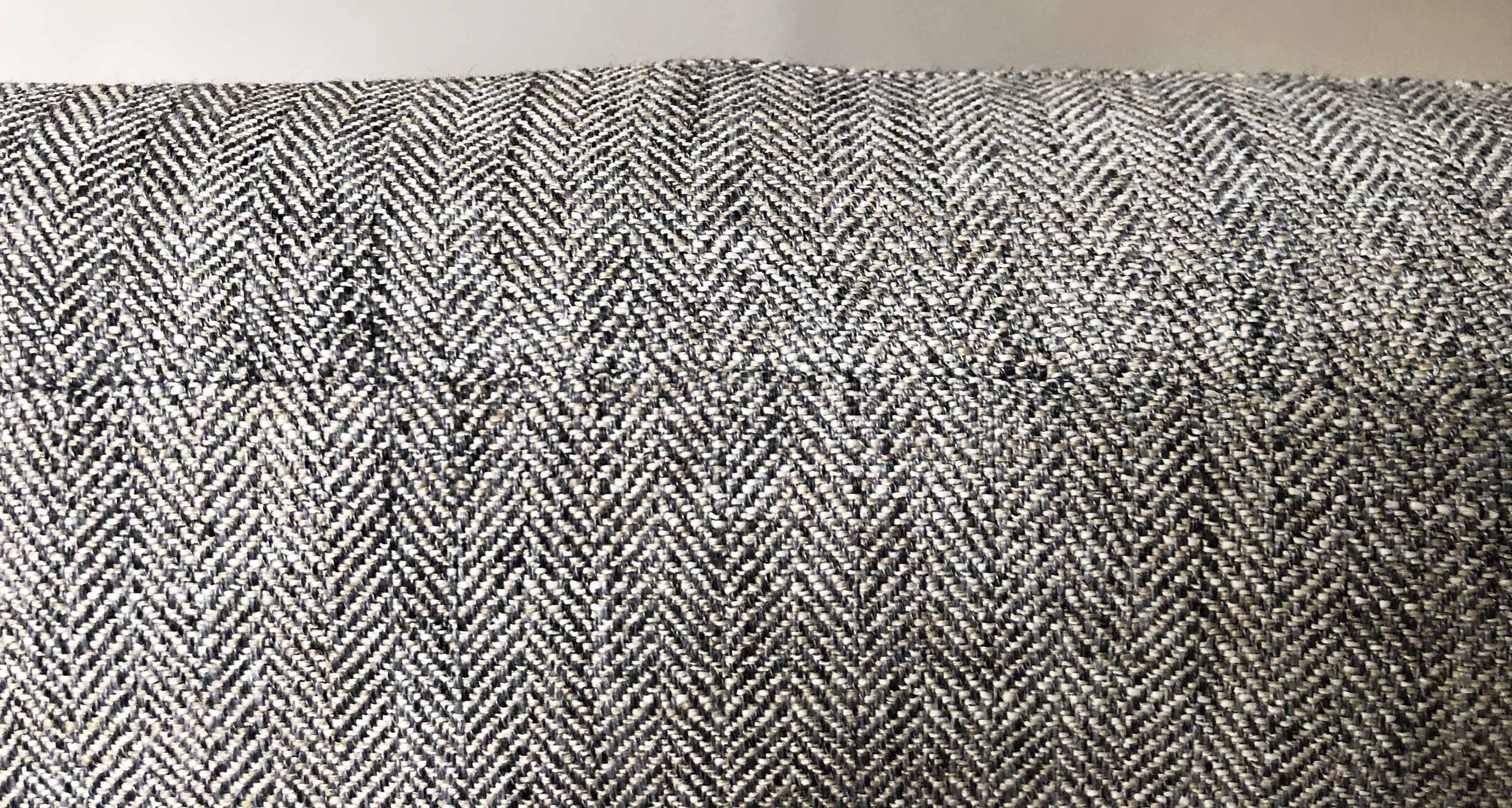 ARMCHAIRS, a pair, 1970's teak re-upholstered in grey herringbone weave cotton, 67cm W. - Image 4 of 4