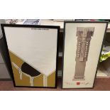 FRANK LLOYD WRIGHT OFFSET LITHOGRAPH, 95cm x 49cm, together with a Alvar Aalto poster, 90cm x 63cm.