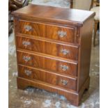 BACHELOR'S CHEST, Georgian style mahogany with foldover top above four drawers,